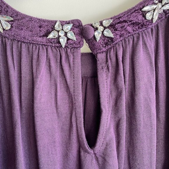 INC. Purple bare shoulder beaded top - Picture 5 of 7